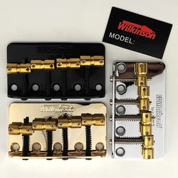 WBBC Bass Guitar Bridge Wilkinson Brass Saddles in Chrome Black or Gold