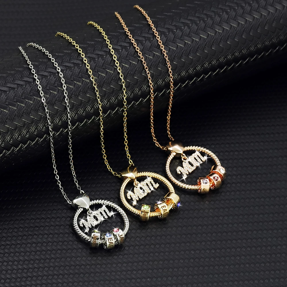 Personalisierte Familiennamen-Halskette für Maman Mamma Mama Mom Nanny GiGi Frauen-Halskette, individuelles Geschenk zum Muttertag – Detail 18