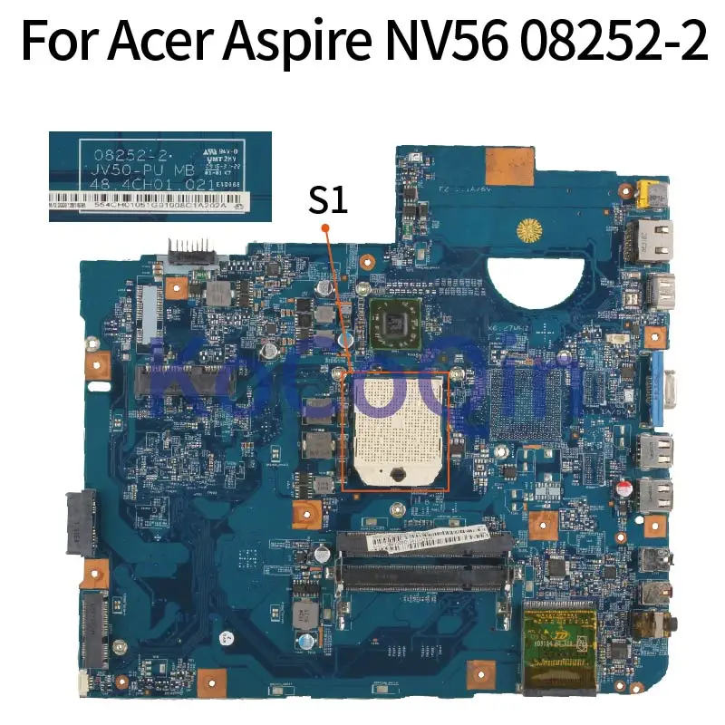 

For Acer Aspire NV56 5536 5536G Notebook Mainboard 08252-2 JV50-PU MB 48.4CH01.021 Laptop Motherboard DDR2