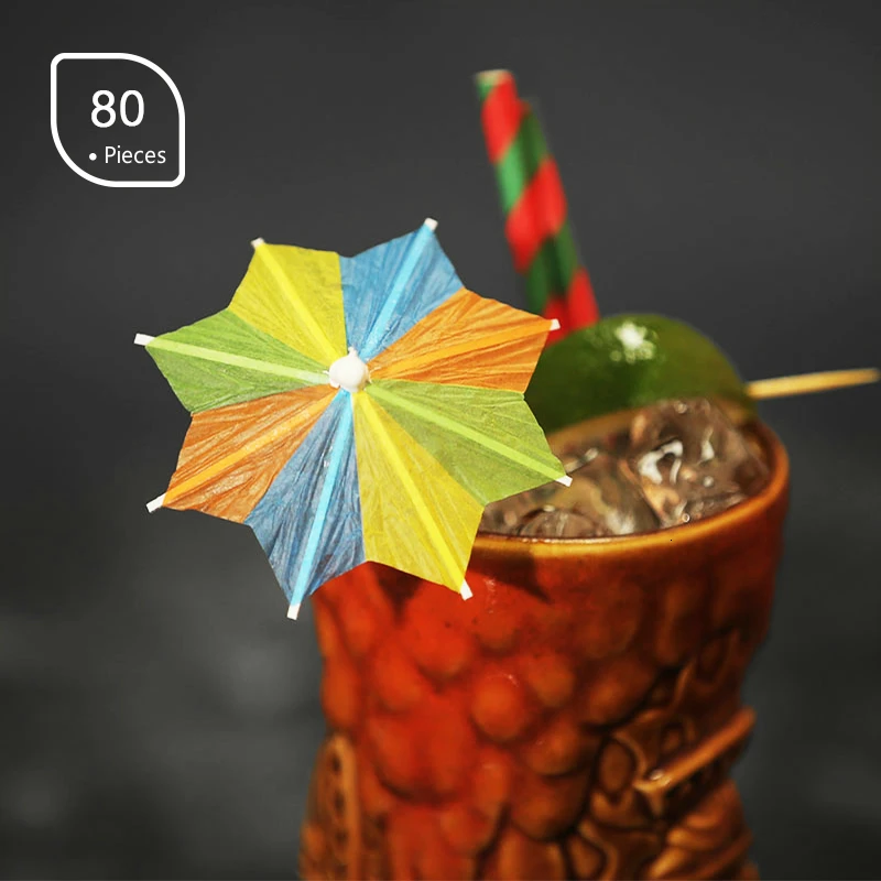 Colour Small Paper Umbrella Bar Party Cocktail Pick Ornament Wine Label Cake Compote Fruits Smoothies DIY Decoration Accessories