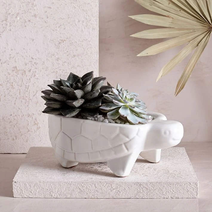 

Ceramic Small Turtle Decorative Flowers Pot Decoration/DIY Candle Container/Storage Basin