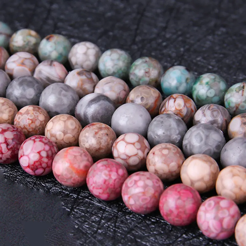 Natural Maifan Stone Red Gray Green Coffee Stone Round Beads For Jewelry Making Strand 15 Inch DIY Accessorries Bracelet Beads