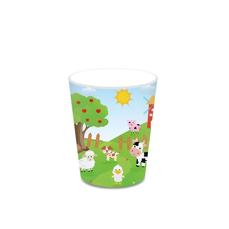 Bauernhoftiere PVC Spiral-Hängedekorationen Party-Dekorationen Pappteller Becher Servietten Kuh Schwein Karten Kindergeburtstag Party-Zubehör – Detail 7