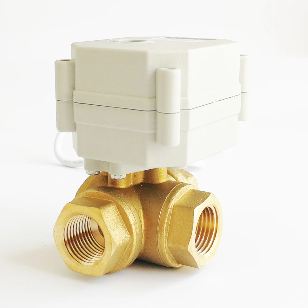 

3/4'' Proportional Valve 3 Way DC9-24V Control Signal 0-5V 0-10V or 4-20mA For Water Modulating, Metal gears IP67 Protection