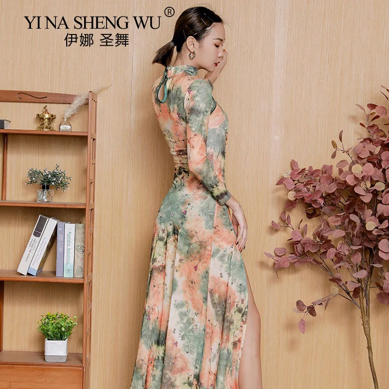 Chinese Classical Dance Modern Classical Dance Performance Clothes High Slit Cheongsam Practice Clothes Performance Clothes New