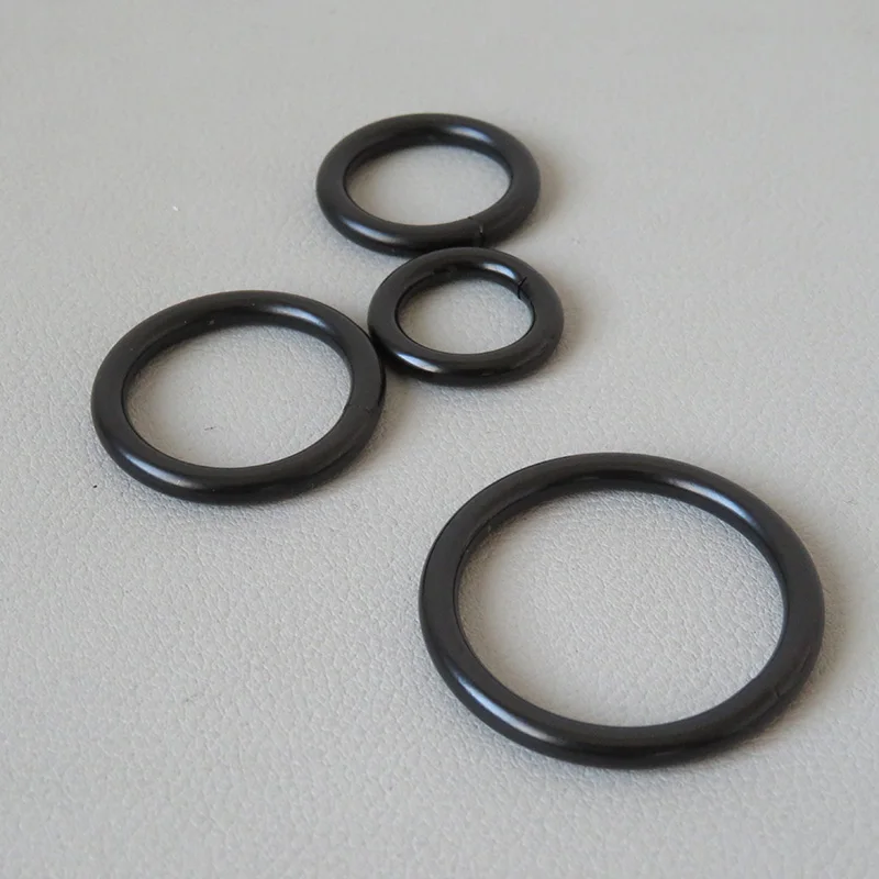 15mm 20mm 25mm 32mm Black Metal O Ring Wheel Buckle Clasp For Bag Accessory Belt Loop Pet Dog Collar Harness Sewing Hardware