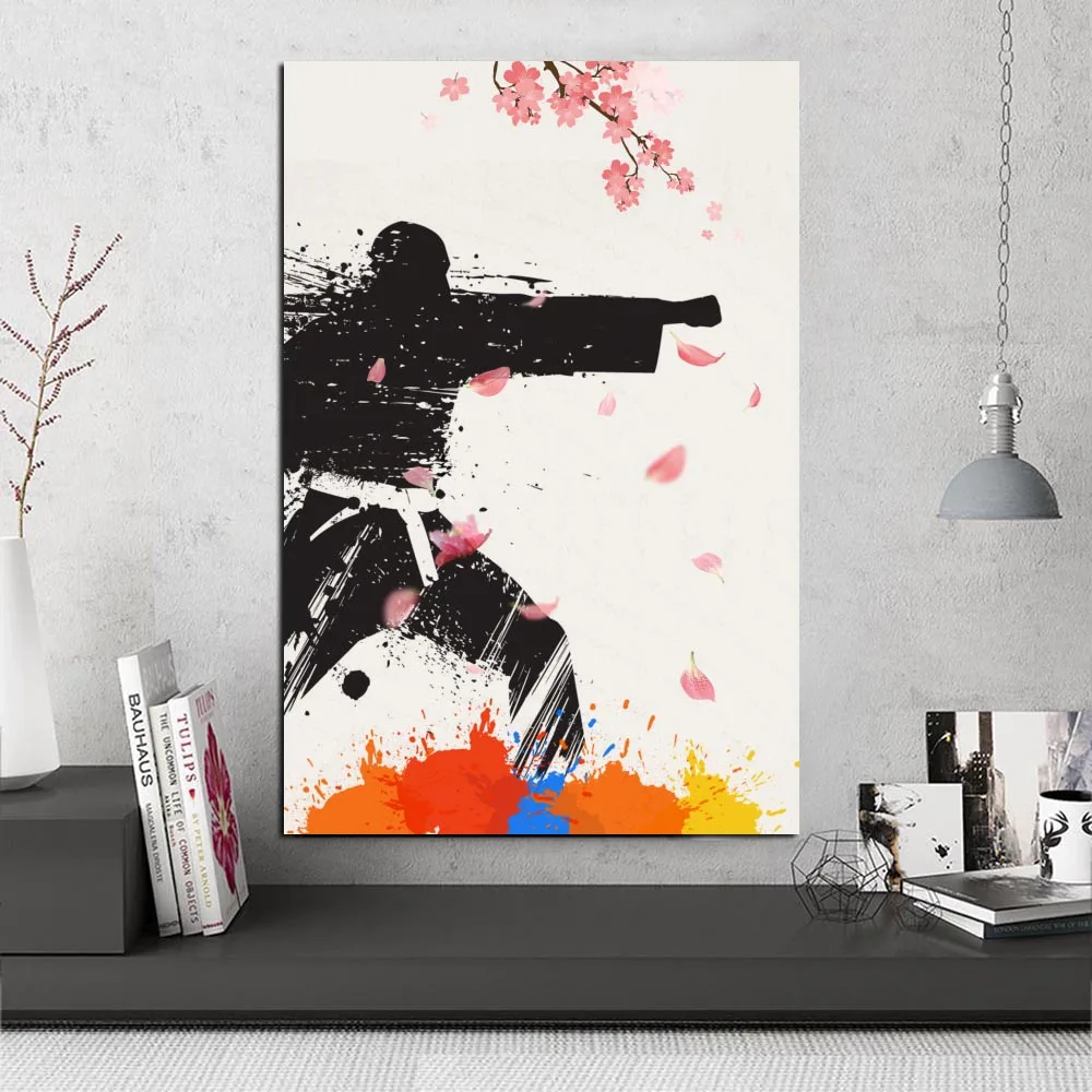 

Wall Art Canvas Frame Poster and Prints Scroll Canvas Painting Art Print Picture Home Decoration for Living Room Taekwondo Art