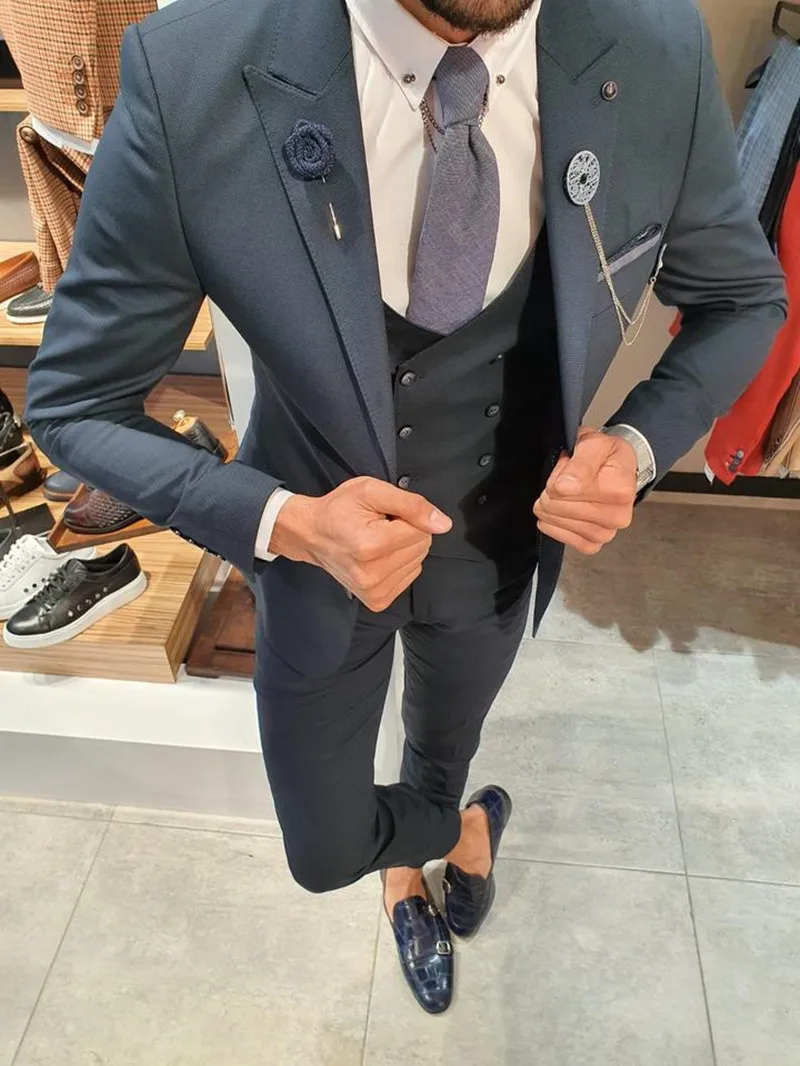 Costume 3 pièces pour homme, sur mesure, costume de mariage formel, meilleur pour marié, veste + gilet + pantalon