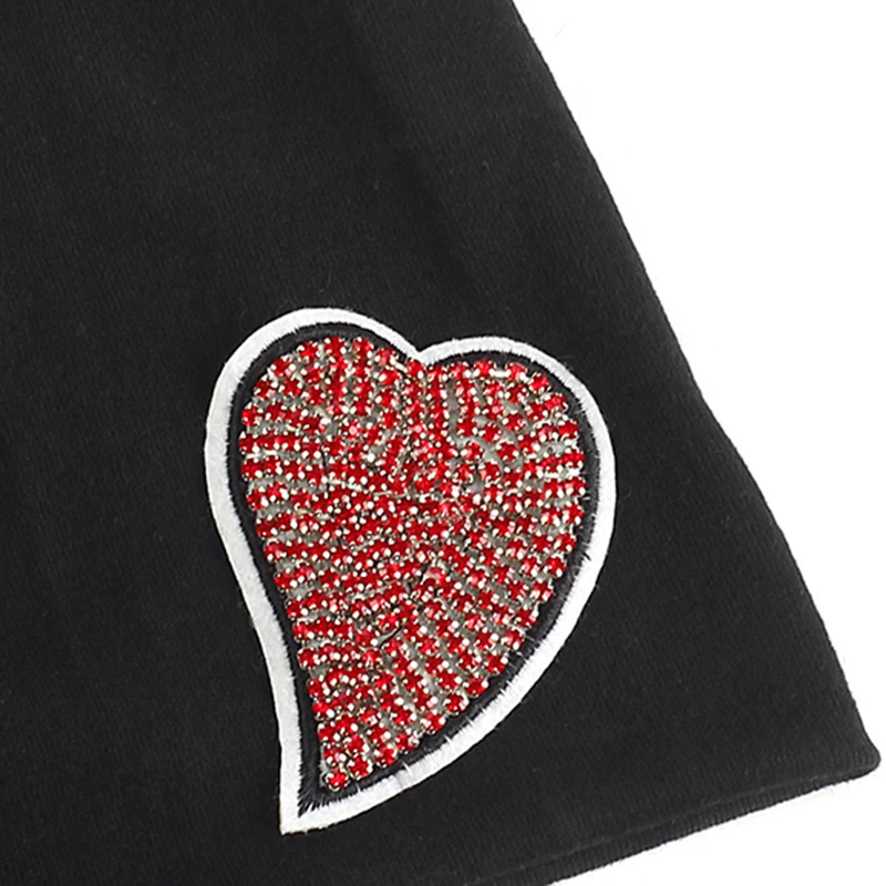 Geebro Women Leaves Rhinestones Cotton Soft Beanies Hat Mens Unisex Casual Slouchy Heart Caps ladies Girls Loose Black hats