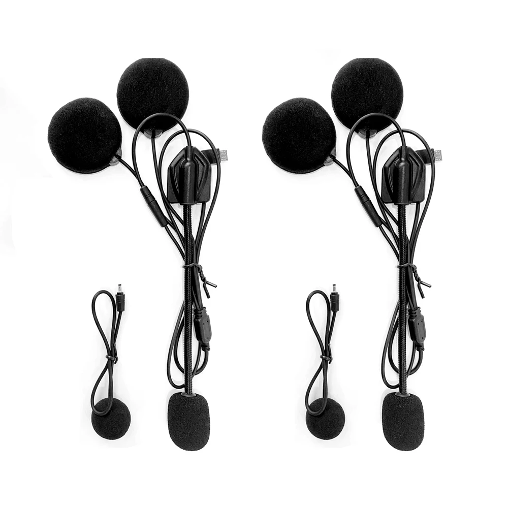 2pcs Maxto M2 M2C M3 M3S Accessories Headphone Microphone 2 in1 Earphone for Motorcycle Full Half Face Integral Open Helmet