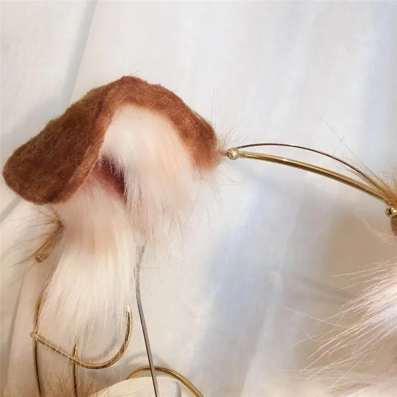 Anime Beast Tail Headband para meninas, cão pastor, lobo, gato, raposa, cosplay, acessórios de fantasias