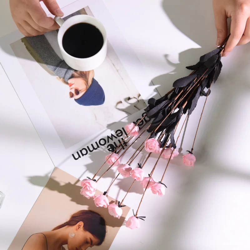 Simulation Bouquet Multi-Color Small Rose Flower Foam Flower Photo Posing Photography Props