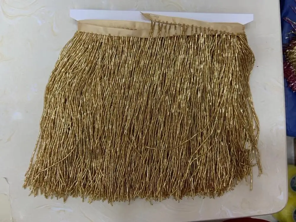 

super quality 5 yards/bag beads tassel fringe in gold S-89811 for decoration dress/fashion dress