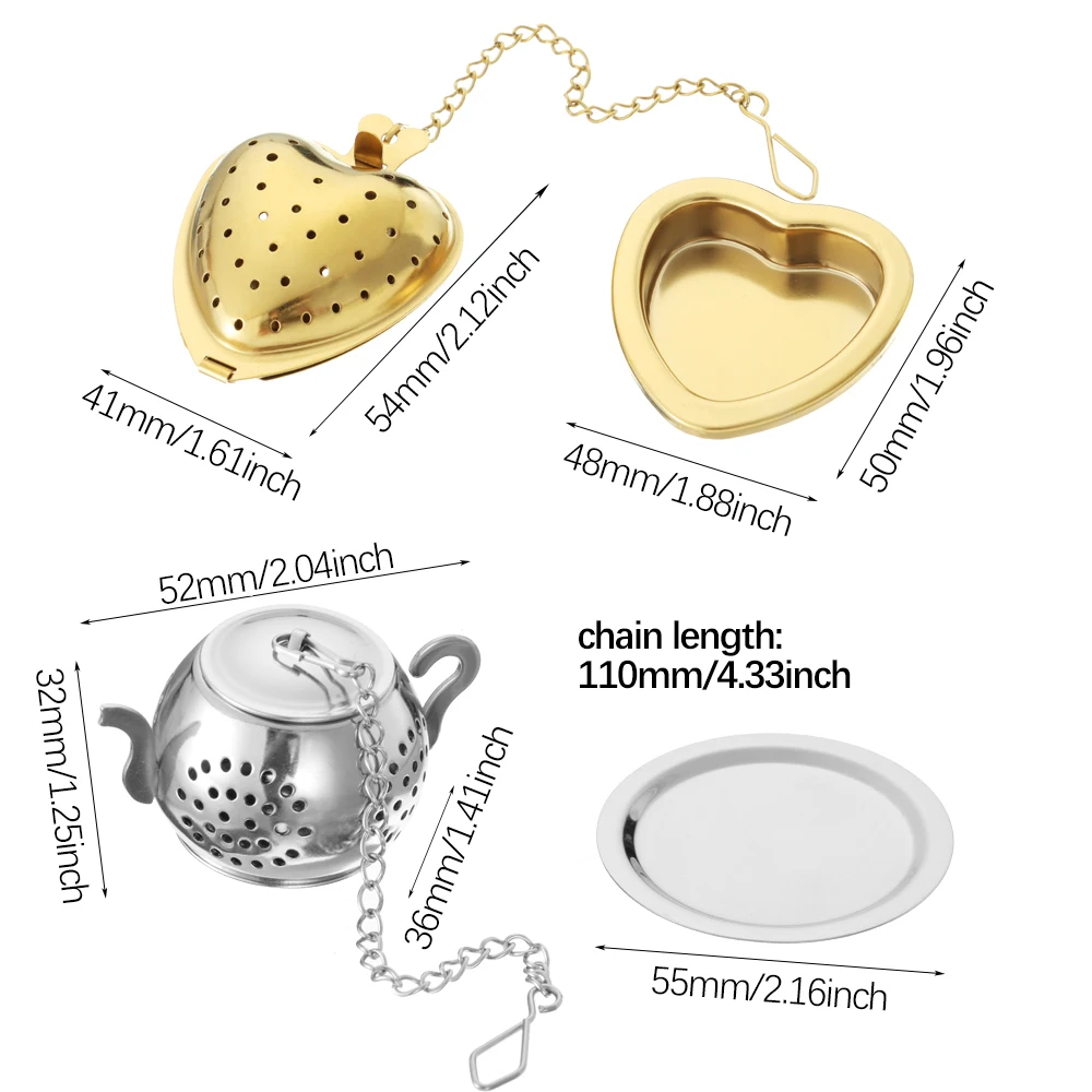 1 pz 3D cuore in acciaio inox infusore per tè teiera palla da tè Steeper colino filtro a foglia sciolta forniture per accessori da cucina per la casa
