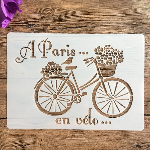 Plantillas A4 de 29x21cm con Mandala de bicicleta, bricolaje, pintura de pared, libro de recortes colorear, álbum en relieve, plantilla de tarjeta de papel decorativa