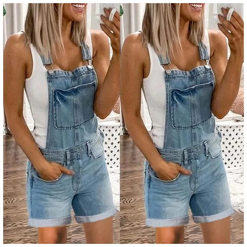 Sexy Fashion Washed Denim Shorts Women's 2022 Summer New Denim Overalls Short Jeans Pants