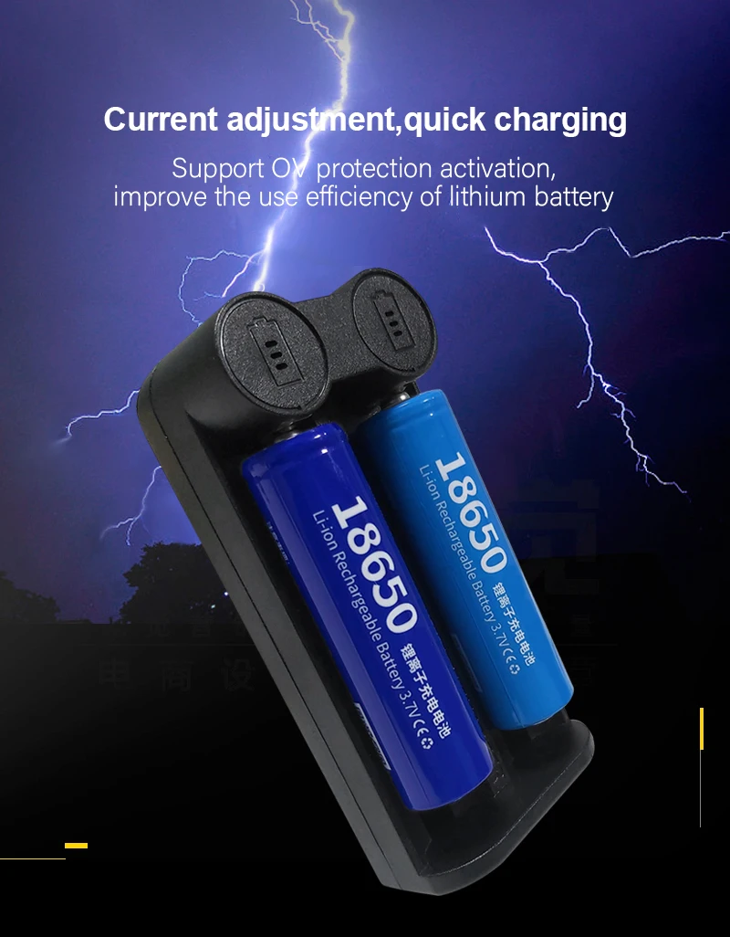 PUJIMAX 18650 battery charger Smart charging 2 slot 3.7V 26650 18350 32650 21700 26500 Rechargeable Battery charger