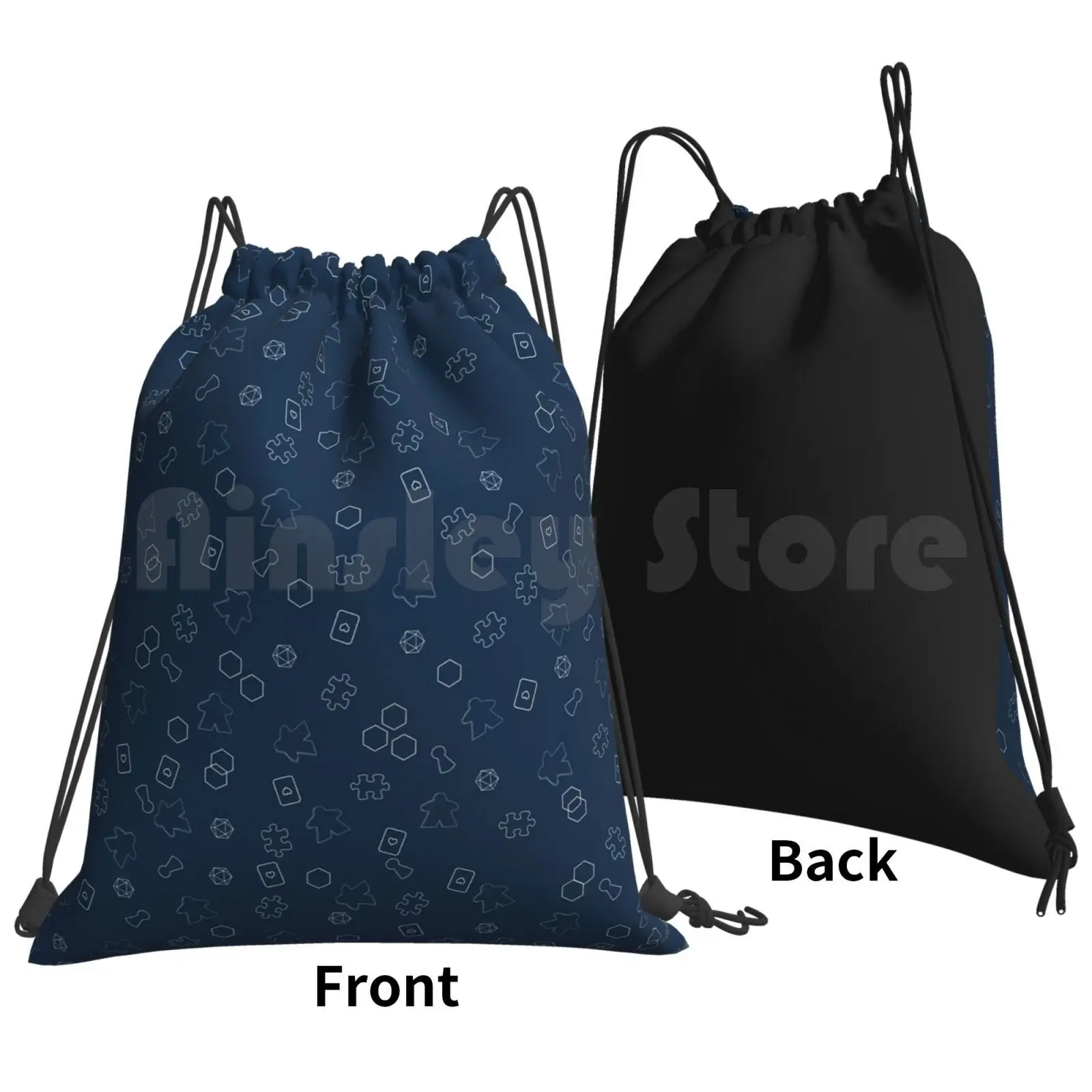 Meeple And Board Games Pattern Backpack Drawstring Bags Gym Bag Waterproof Pattern Meeple Meeples Game Games Board Game