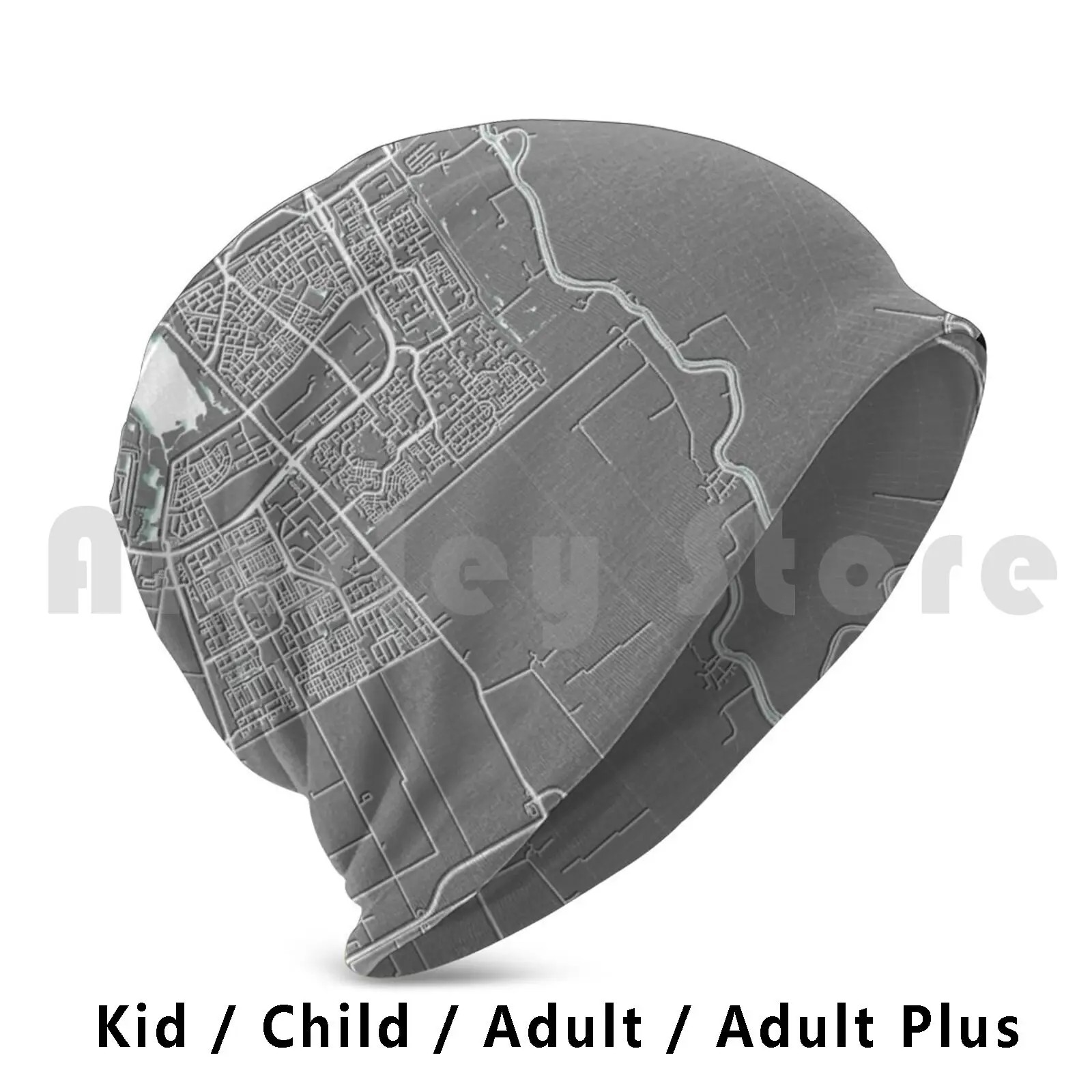 , Netherlands , Grey , Map Beanies Pullover Cap Comfortable Netherlands Grey Map White Road