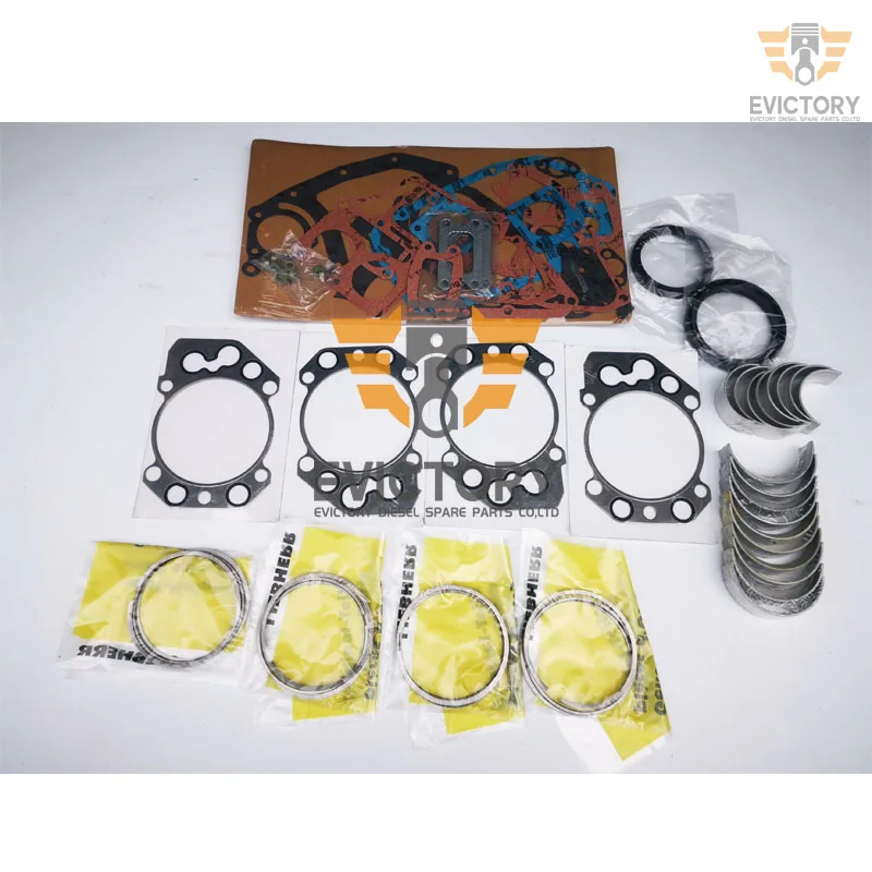 For Liebherr D924 D924TI piston ring set + cylinder head gasket kit crankshaft connecting rod bearing