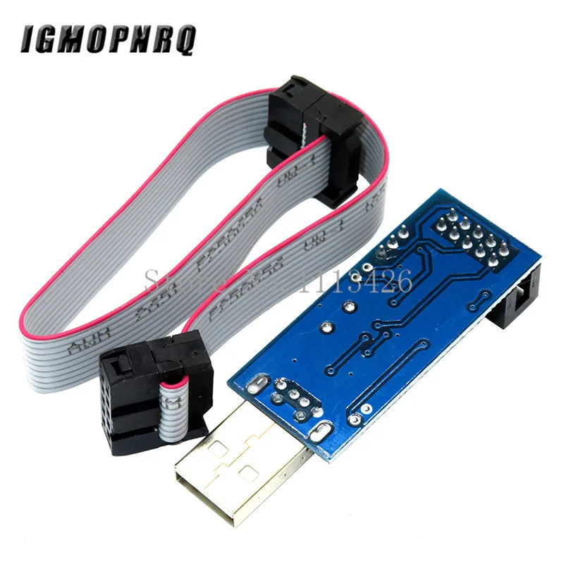 1Set 10Pin To 6 Pin Adapter Board + USBASP USBISP AVR Programmer USB ATMEGA8 ATMEGA128 ATtiny/CAN/PWM 10Pin Wire Module DIY