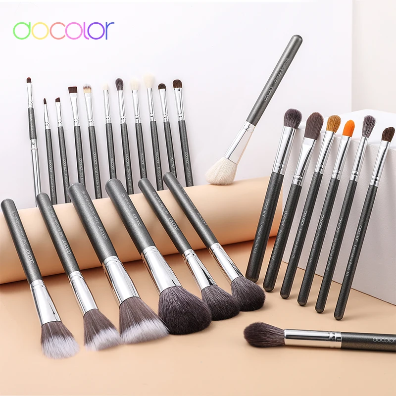 Docolor 25Pcs Make-Up Pinsel Set Natürliche Haar Foundation Powder Blush Lidschatten Gesicht Blending Make-up Pinsel