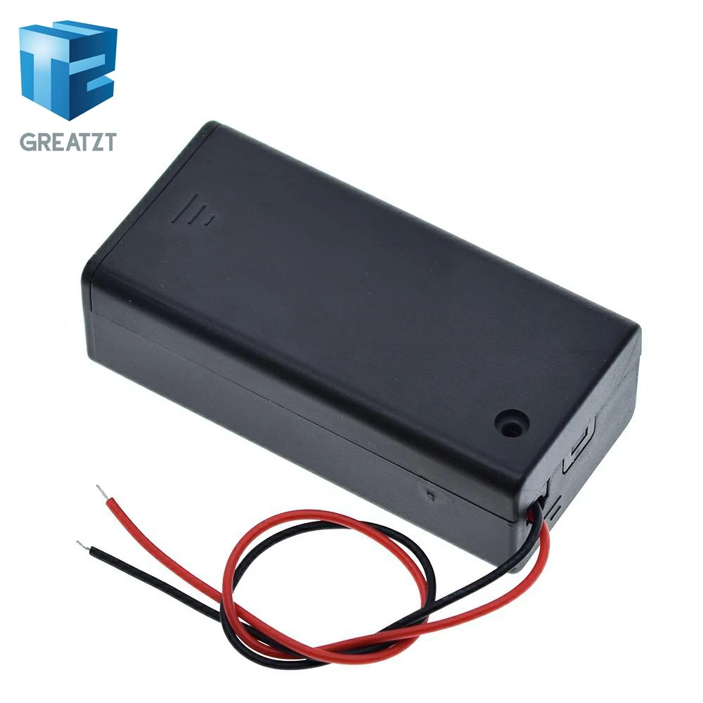 9V Battery Storage Case Plastic Box Holder With Leads ON/OFF Switch DEC22 DIY