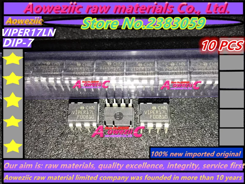 Aoweziic 2022+  100% New Imported Original VIPER12A VIPER20A VIPER22A VIPER32D VIPER32 VIPER53D VIPER53 DIP-7 Power Chip