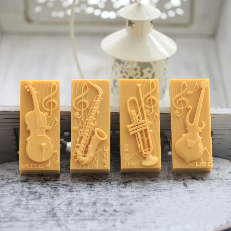 Musical Instruments note Saxophone Guitar Bass cake decoration silicone soap mold DIY Cake Decorating Tools Baking mold