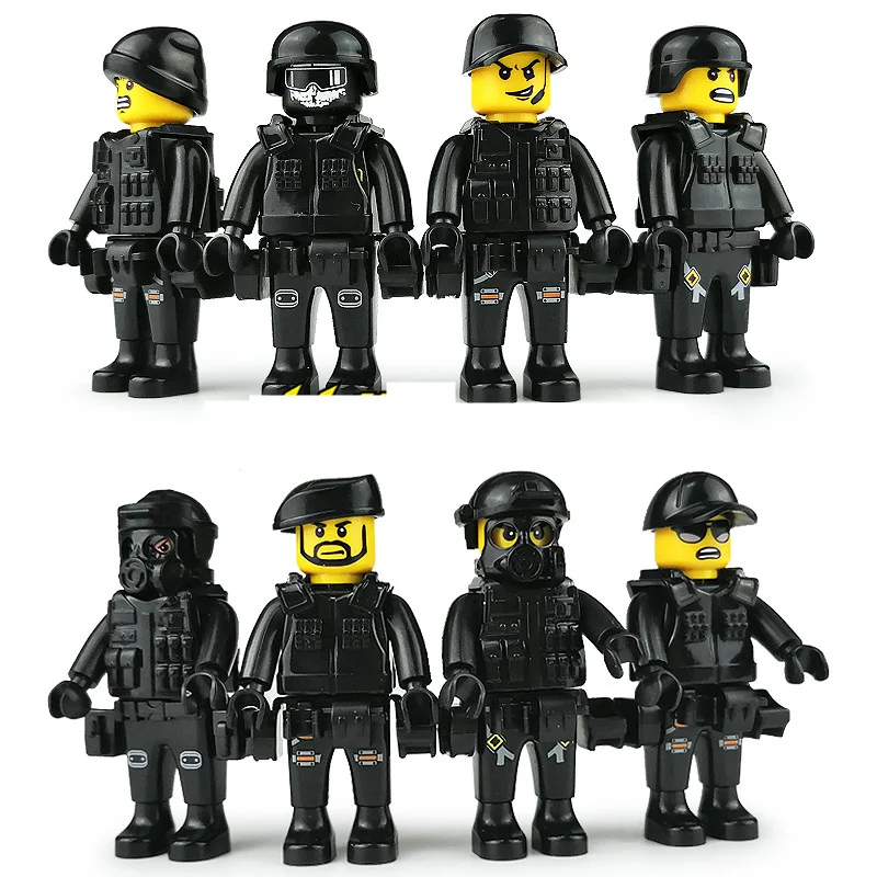 SWAT Building Blocks Model Accessory Compatible Assembly Cartoon Mini Action Figures Bricks military Set Children Gifts