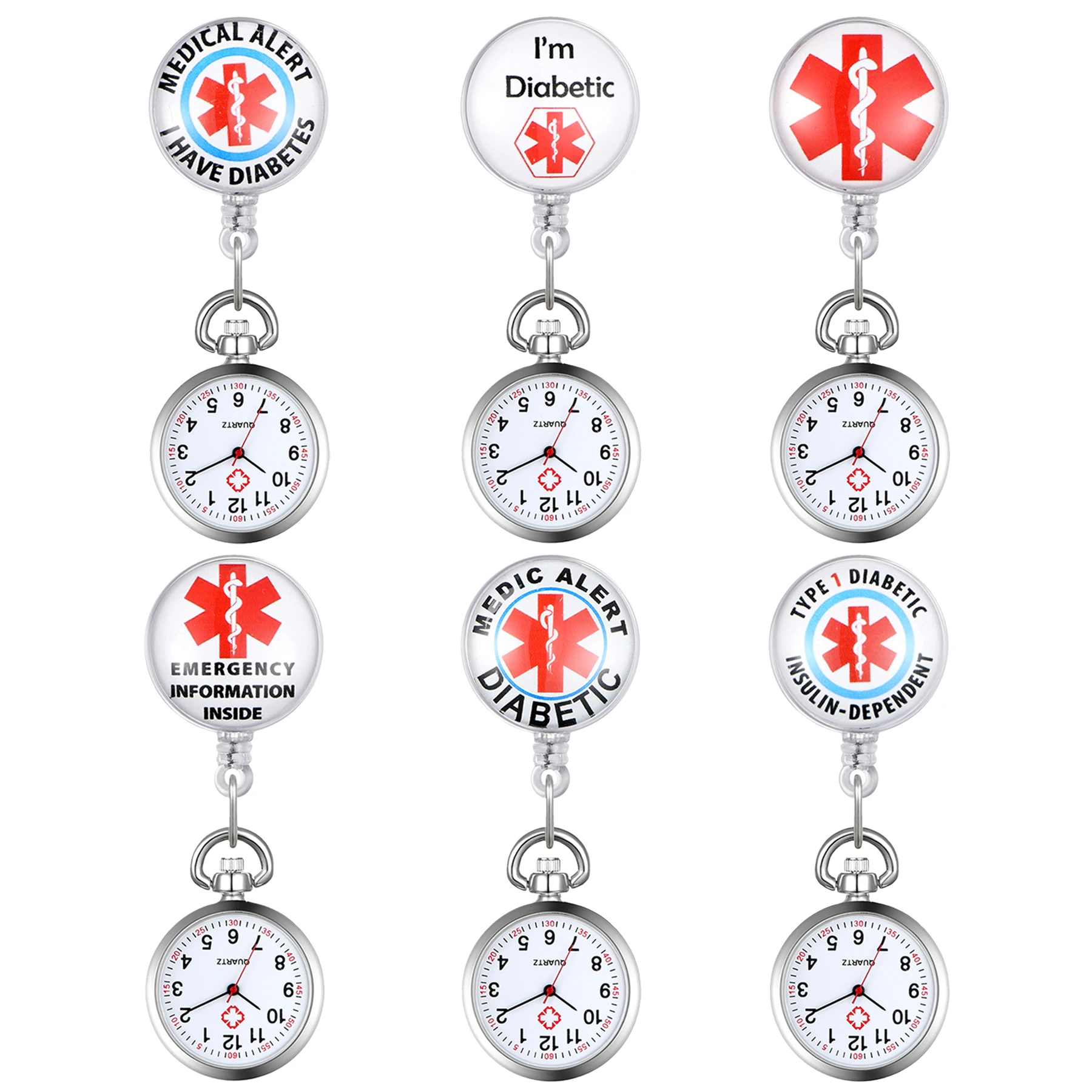 LANCARDO Medical Logo Nurse Pocket Watches  Silicone Watches Round Stationary FOB Clocks Clip-on Doctor Clock Hospital Gift