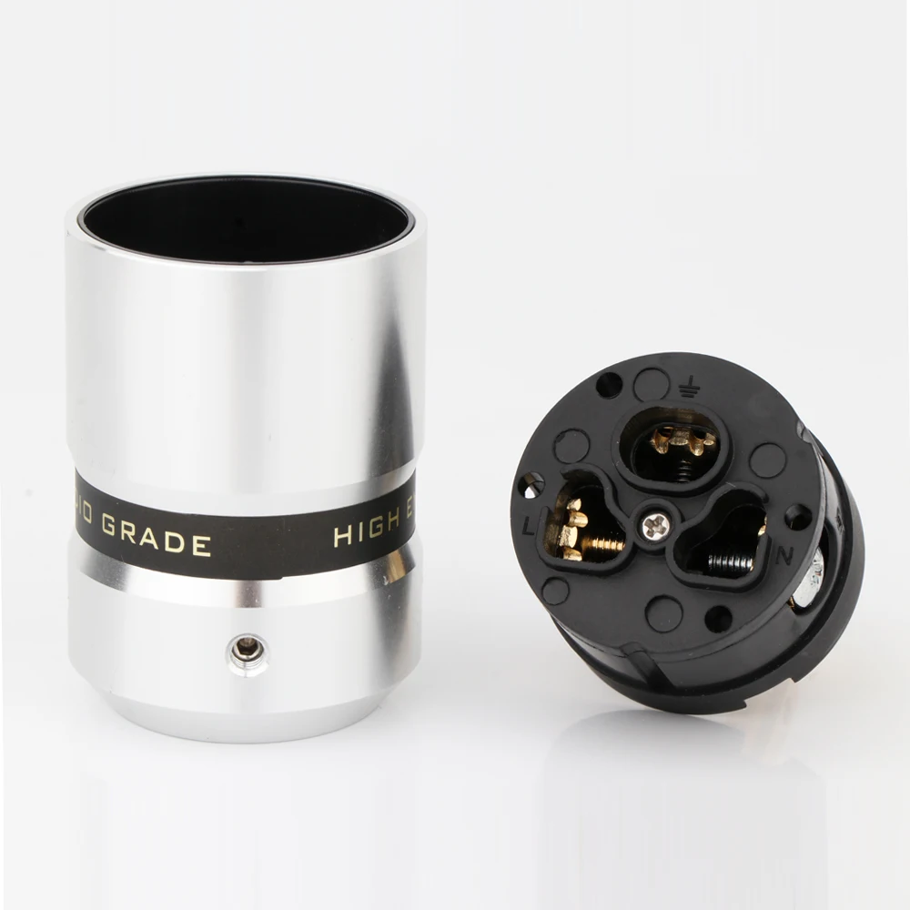 Preffair Premium Rhodium/Gold/Rot verkupferter US-Netzstecker – Gehäuse aus Aluminiumlegierung für HiFi-Audio, Heimkino – Detail 6