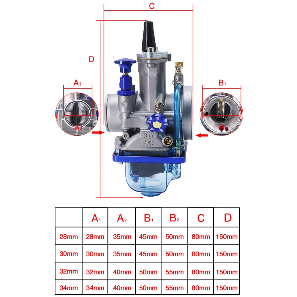 ZS MOTOS Motorcycle For Keihi Pwk Carburetor Carburador 26 28 30 32 34 mm High Speed Refueling 4T PWK Carb Fit 4T 50cc to 300cc