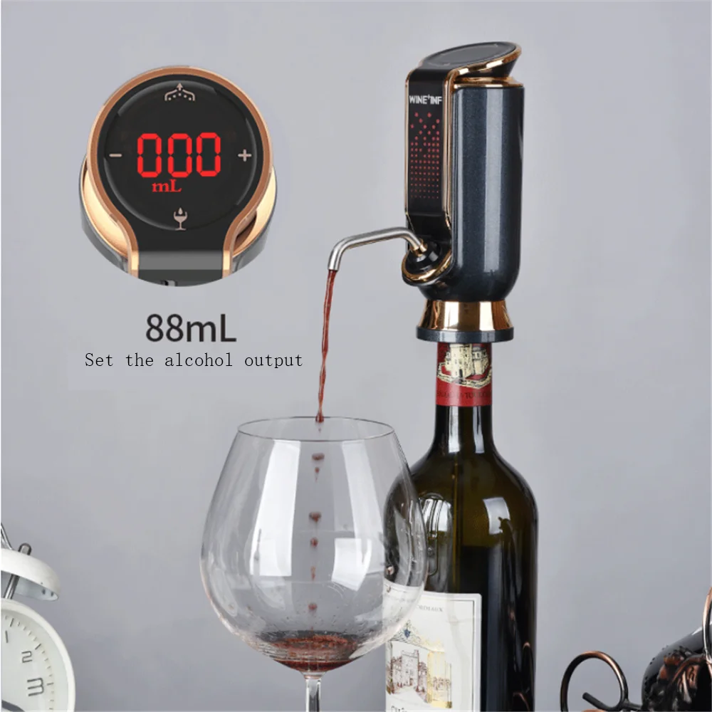 Imagem -02 - Conjunto de Decantador de Vinho Elétrico Usb Carregamento Inteligente Portátil Eletrônico Família Hotel Vinho Pourer Decanter Auto Saca-rolhas