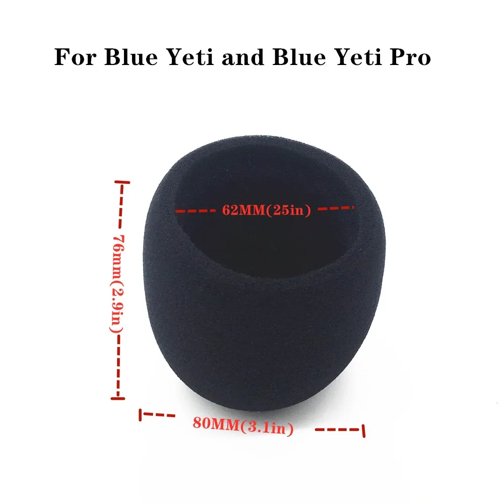 Customized Logo Dead Cat Foam Microphone Windscreen Pop Filter Mic Sponge Windshield For Blue Yeti Pro Blue Mantis