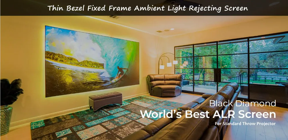 T2ALRF Trinovisuals 16:9 HDTV 4K/8K Ultra HDR 3D Led-hintergrundbeleuchtung Umgebungs Licht Ablehnung Nano Rand Fest rahmen Projektor Bildschirm – Detail 1