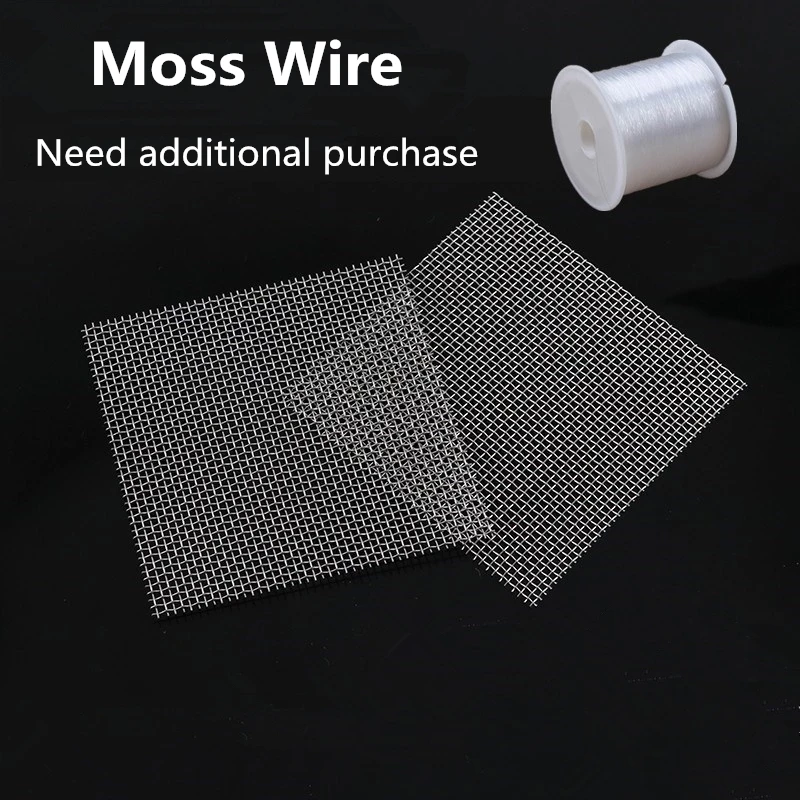 Stainless Steel Fish Tank Wire Mesh Pad Decoration Aquarium Water Plants Moss Mesh Lawn Decor