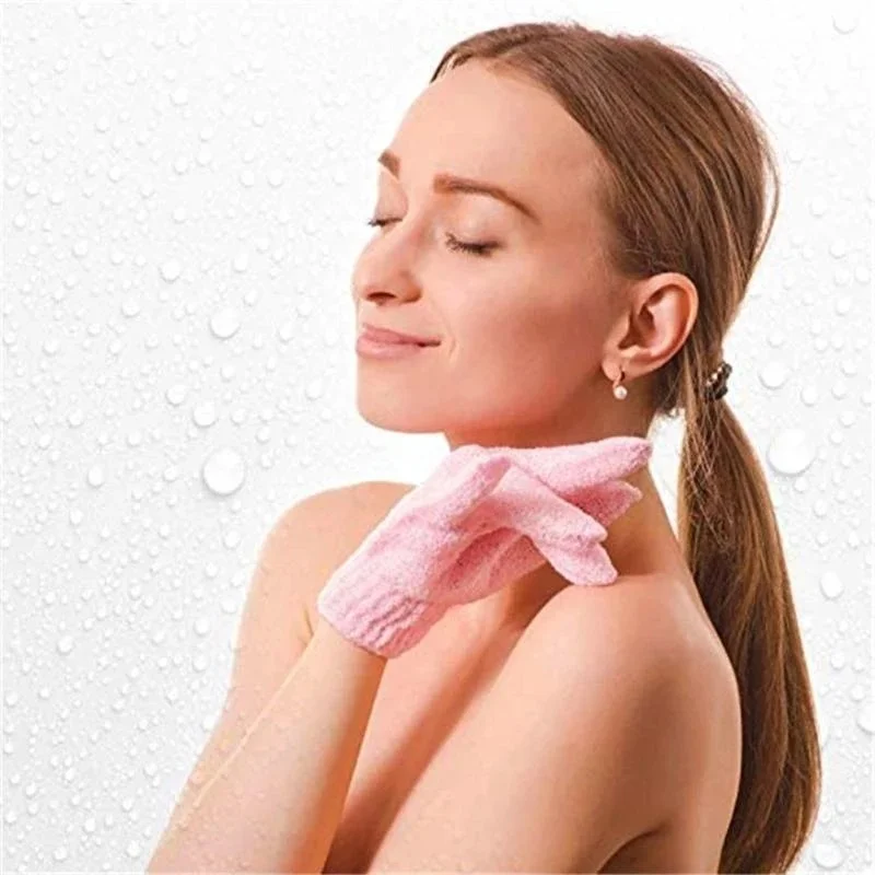 1 Bagno Esfoliante Sfregamento Scrub Massaggio Della Pelle Spugna Doccia Spazzolatura Panno Guanti Da Bagno Scrubber Antiscivolo Corpo SPA Guanti