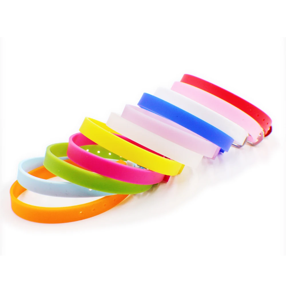 10pcs 8MM Silicone Wristband Bracelets Fit 8mm Slide Charms Slide letters Fit DIY Accessories Women Jewelry WB009