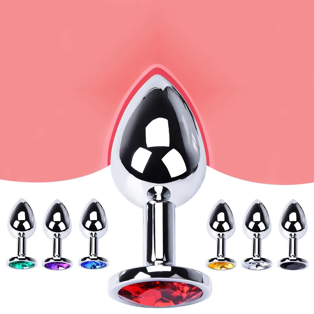 Anal Plug Stainless Steel Crystal Anal Plug Removable Butt Plug Prostate Massager Dildo Stimulator Anal Sex Toys For Man/Women