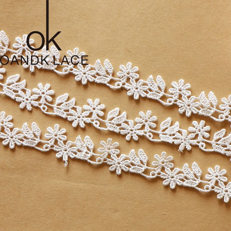 hot sale 2cm flower double high soluble lace embroidery lace DIY manual material D28