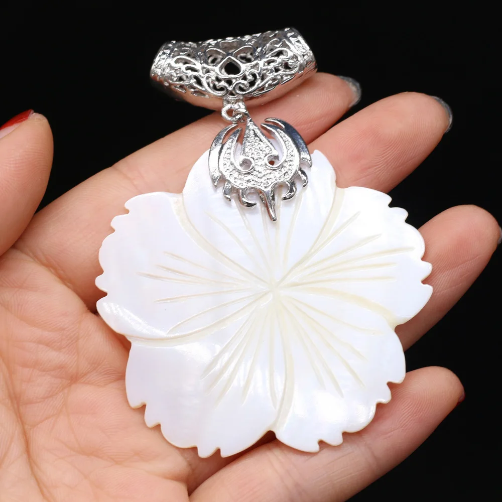 New Style Natural Stone Pendant Flower-Shaped Shell For Jewelry Making DIY Necklace Bracelet Earrings Accessory