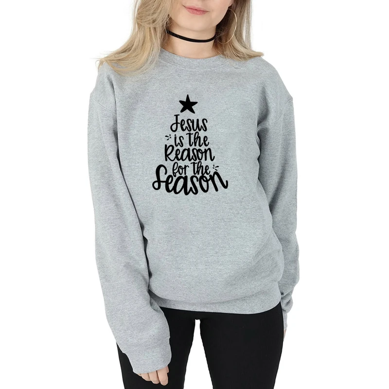 Jesus Is The Reason For The Season Sweatshirts Funny Christian Christmas Holiday Gift Pullovers Men Women Graphic Sweatshirt Top