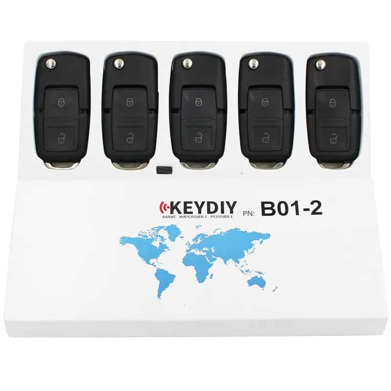 KEYDIY B Series B01-2 Universal 2 botones KD Control remoto llave de coche inteligente para KD900 URG200 KD-X2 Mini herramientas 5 unids/lote