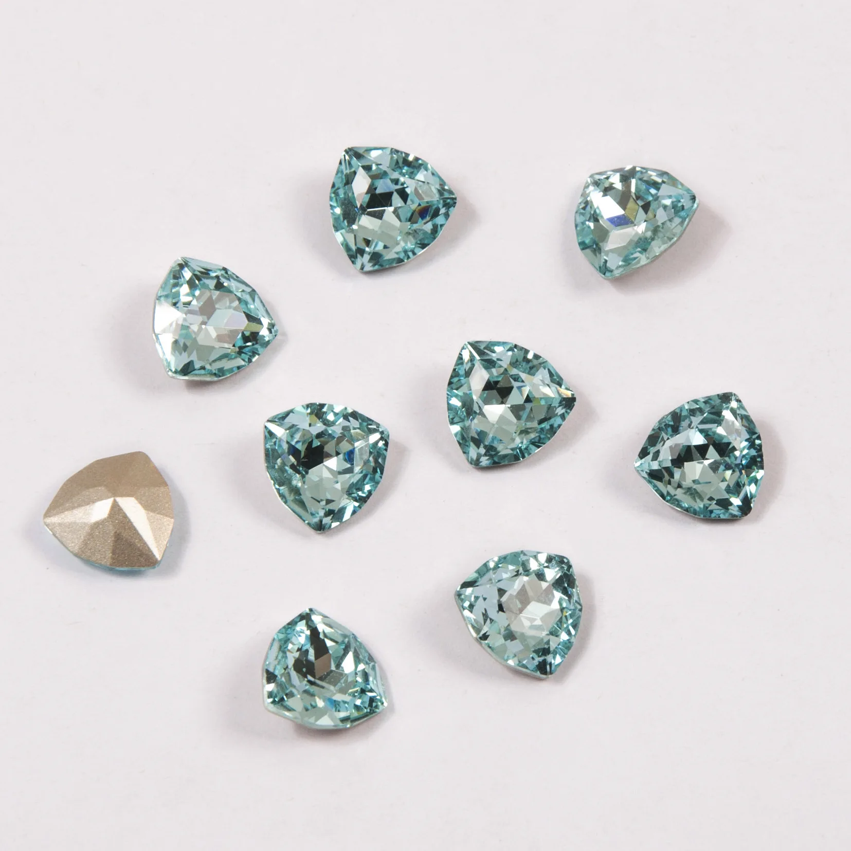 Aquamarine Color Trilliant Shape 10pcs/pack 6pcs/pack Rhinestones Shiny Crystals Nail On Stones For 3D DIY Nails Art Accessories