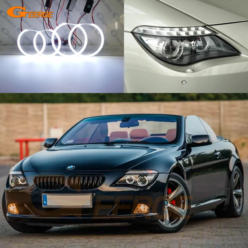 White 6000K LED H11 Halo Angel Eyes Bulbs – For BMW 630Ci, 645Ci, 650i, M6 (2004-2007)