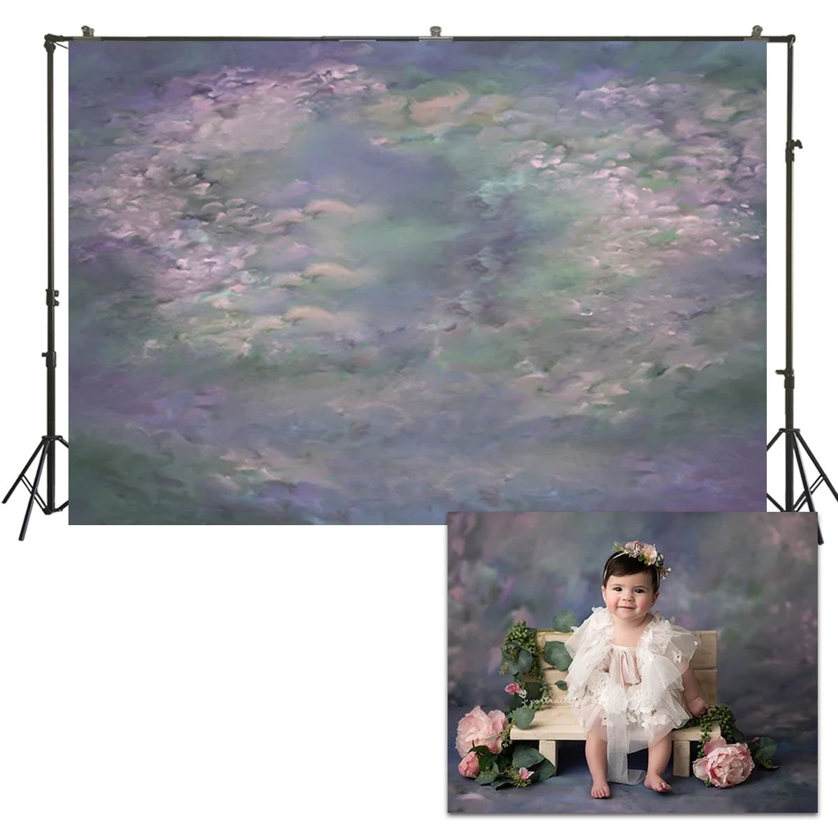 

Photography Backgrounds Newborn Baby Portrait Theme Oil Painting Dreamy Flowers Photo Backdrop Studio Props SM-1092