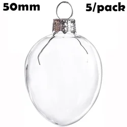 5 Pieces x DIY Paintable Home Wedding Christmas Decoration Ornament Ball 50mm Glass Egg