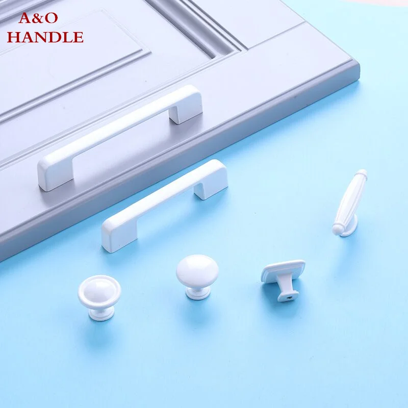 Handles Drawer Cabinet Furniture Kitchen Handles for Cabinet Knob Door Drawer Furniture Kitchen Knob Simplicity Fuji White