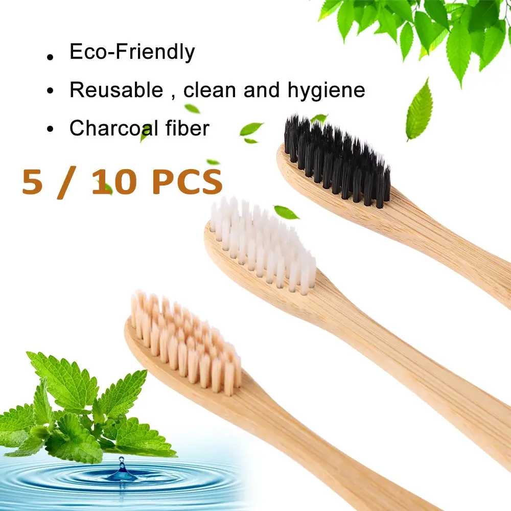 Bamboo Products Oral Care Rainbow Multi-colors Eco-Friendly Teeth Brush Soft Fibre Hair Bamboo Toothbrush